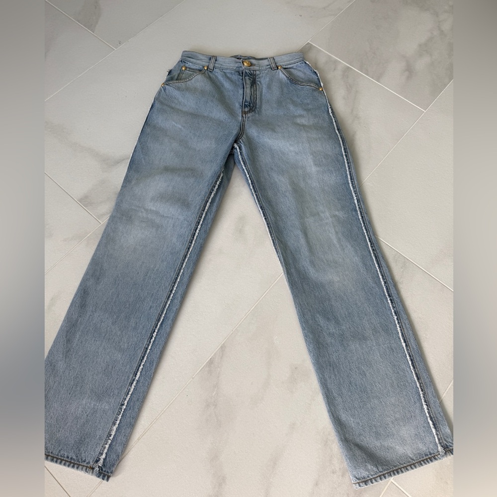 Balmain High Rise Light Blue Women's Jeans